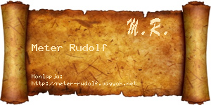 Meter Rudolf névjegykártya